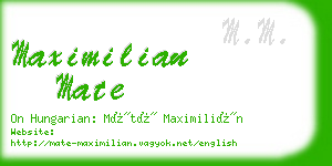 maximilian mate business card